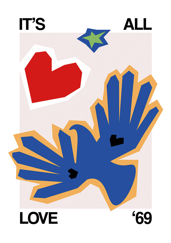 It's All Love 69 Bird Blue