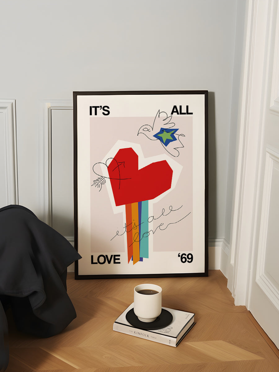Its All Love 69 Heart Greige