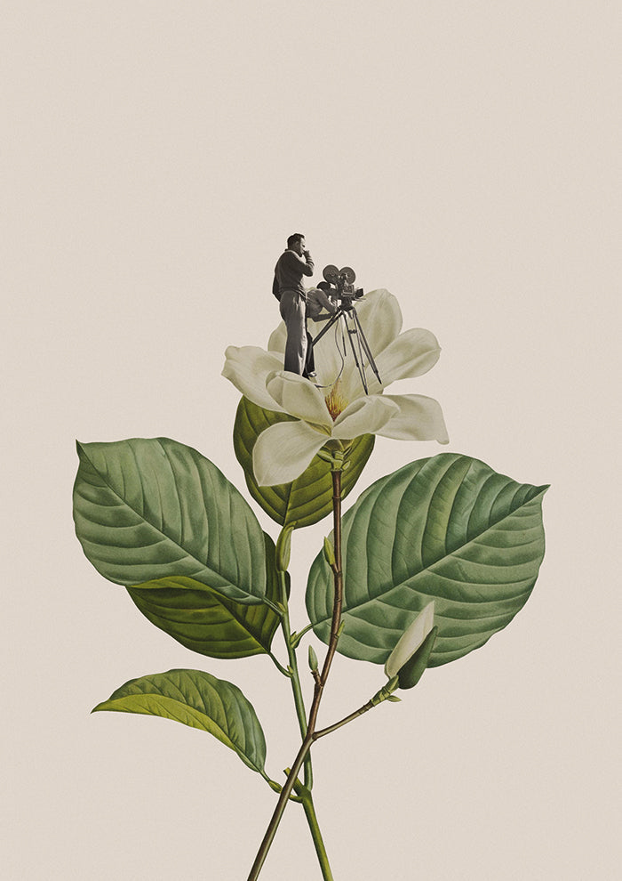 Botanical vintage cameraman