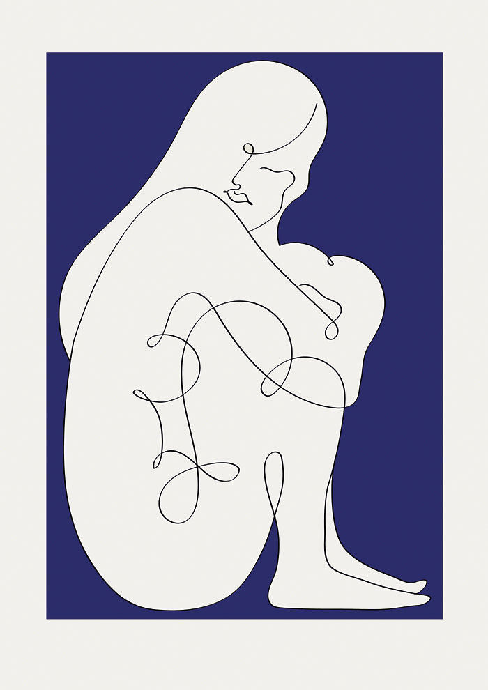 Sitting Woman Blue