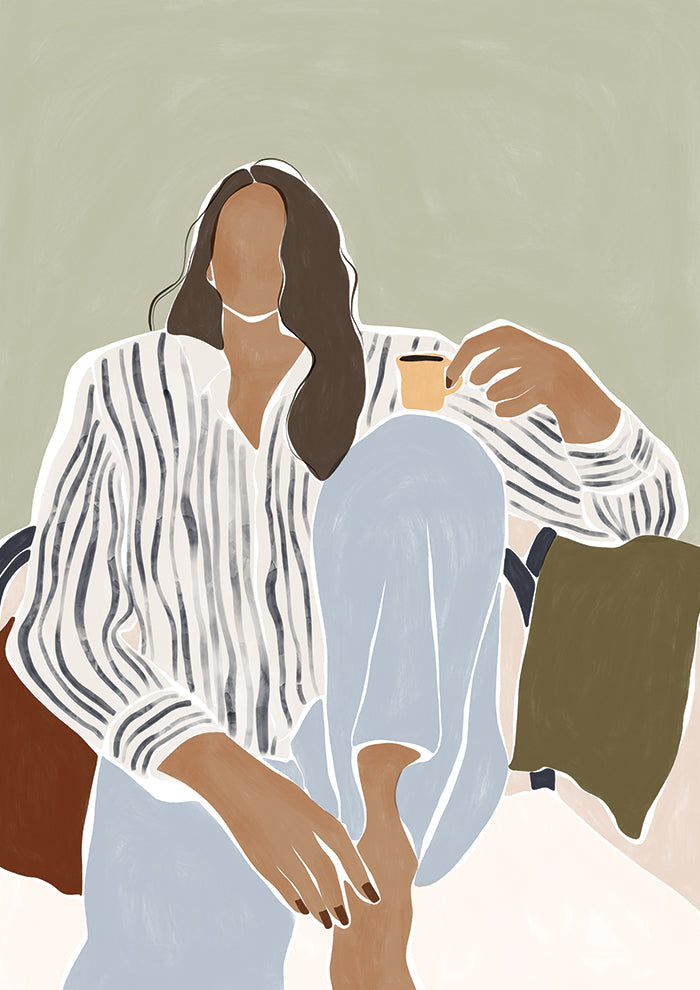 Woman Enjoying a Cup of Espresso