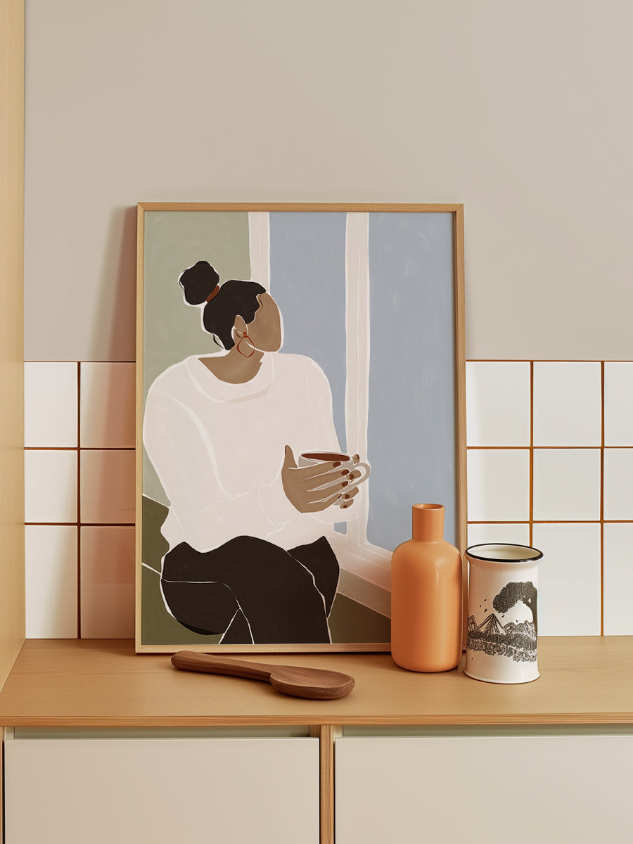 Woman Enjoying a Cup of Tea