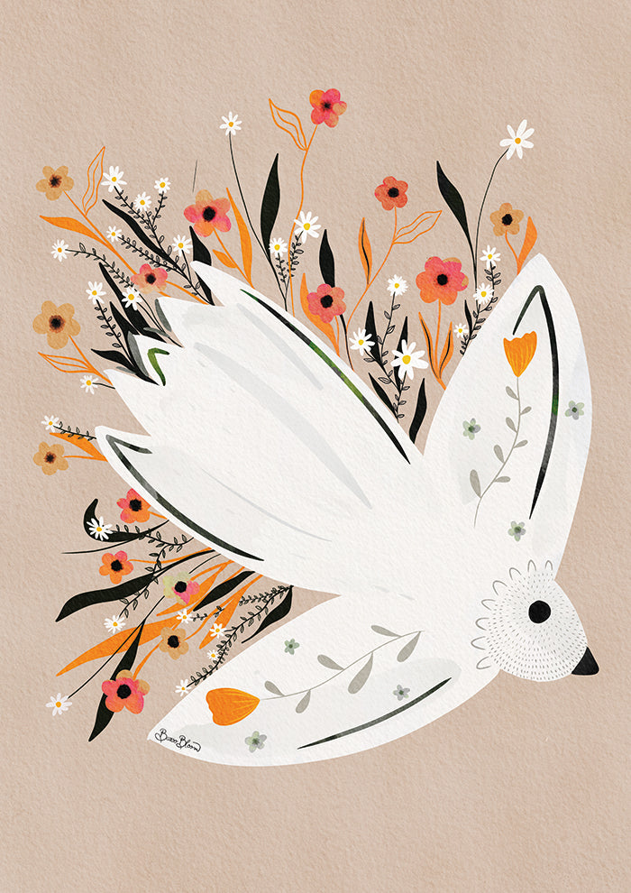 Seagull in Flowers