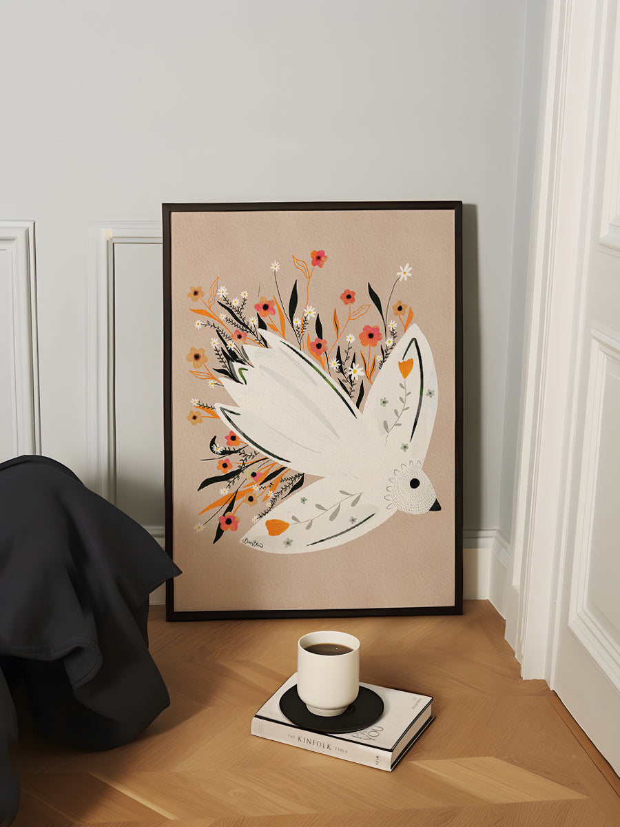 Seagull in Flowers