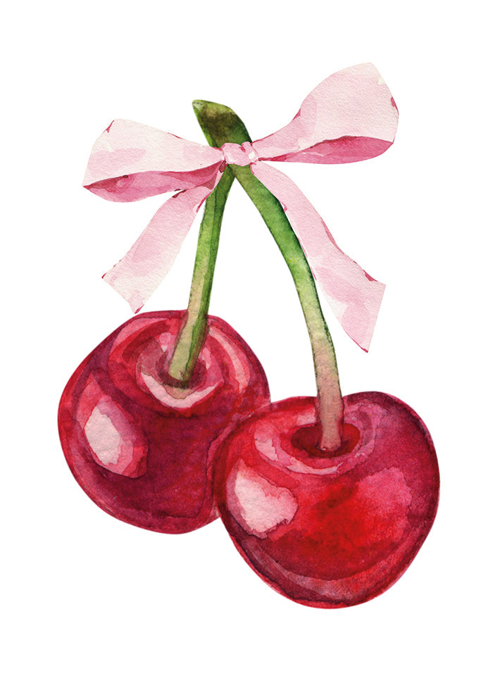 Red Cherry Pink Bow