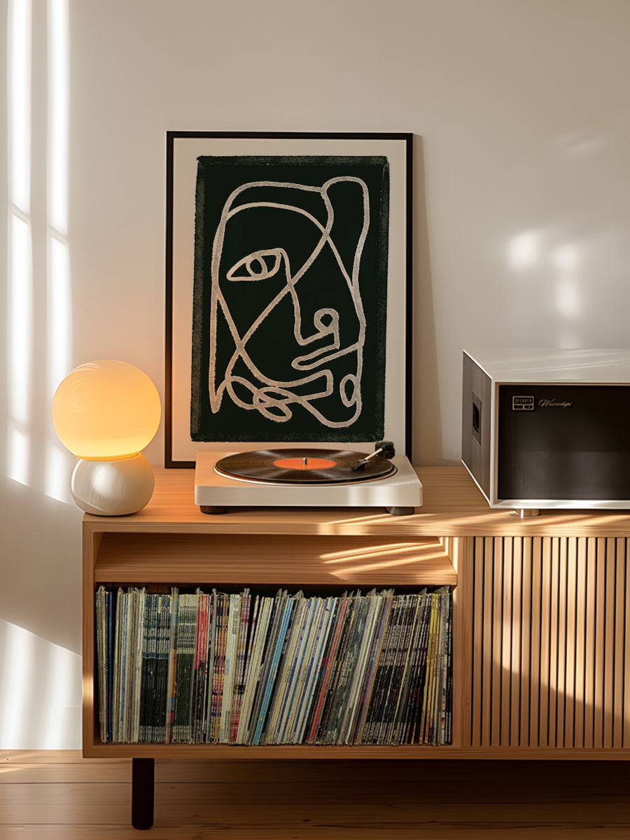 Abstract lined black