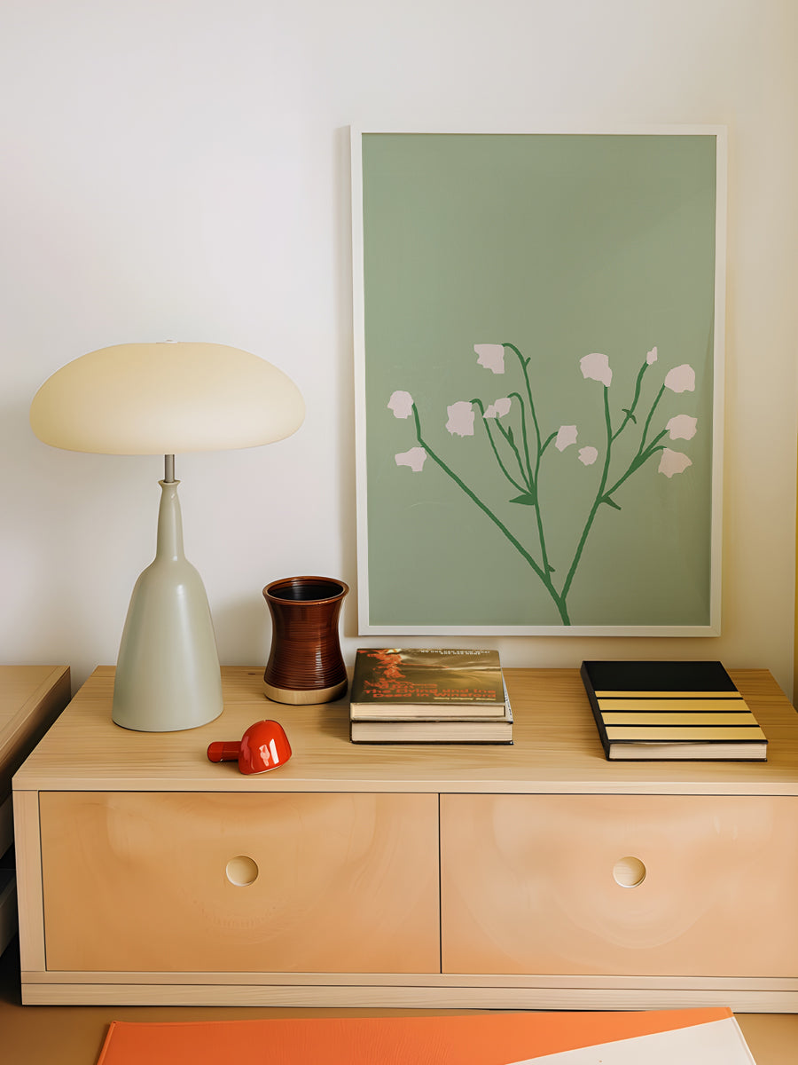 White Flowers On Green Stems