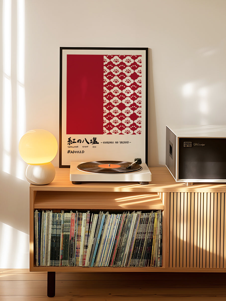 Japanese pattern deep red