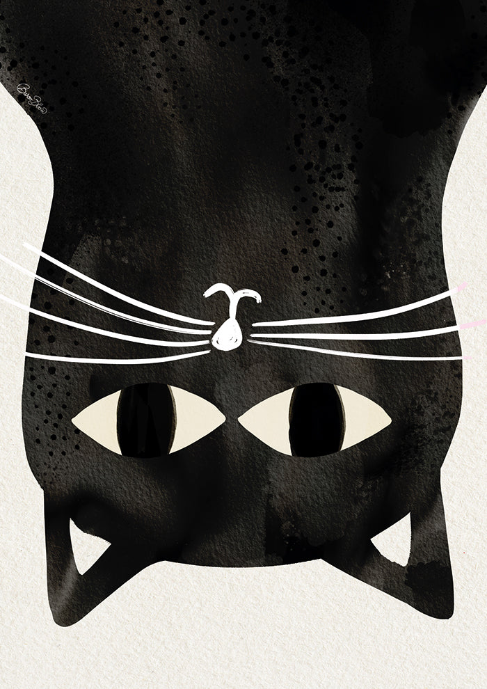 Black Cat Upside Down