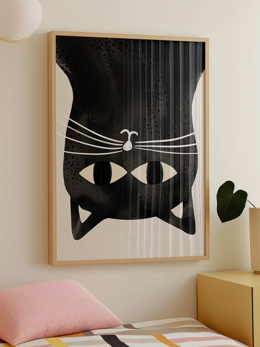 Black Cat Upside Down