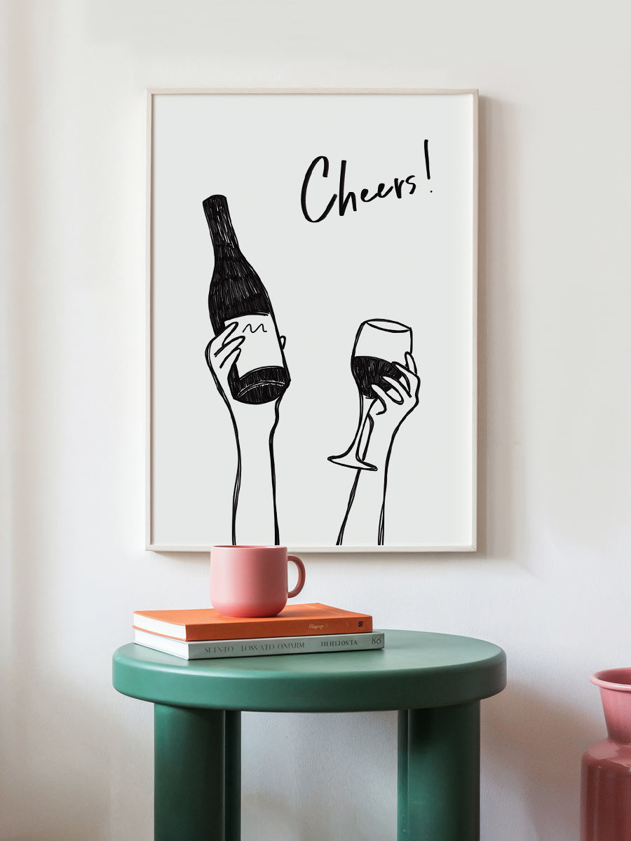 Cheers wine illustration