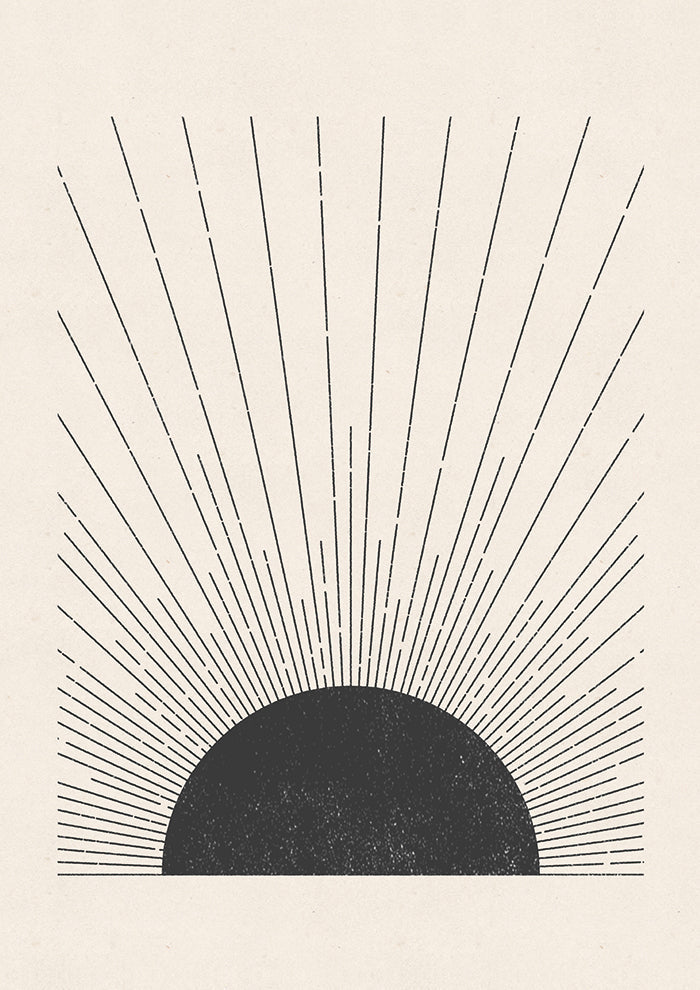 Woodblock The sun Illustration