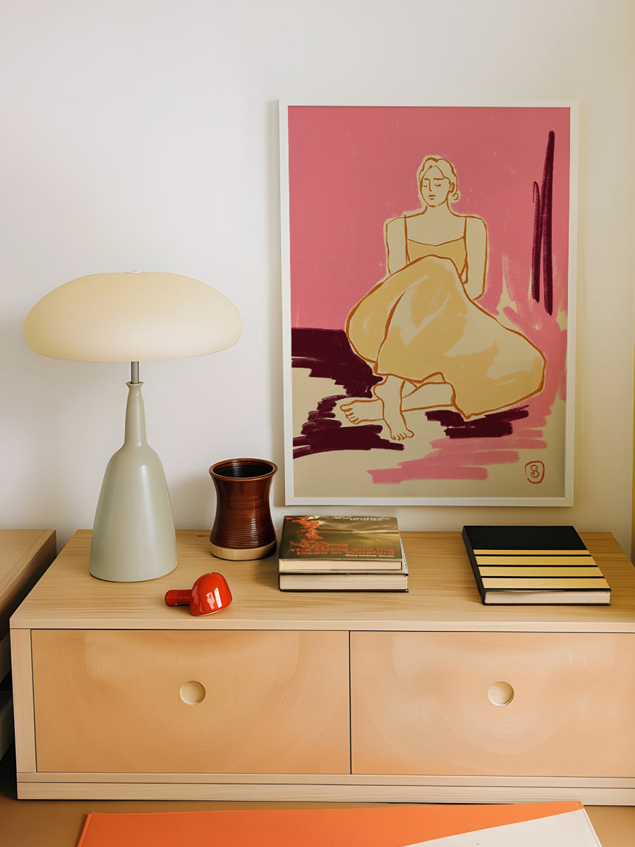 Seated Figure In A Flowing Dress