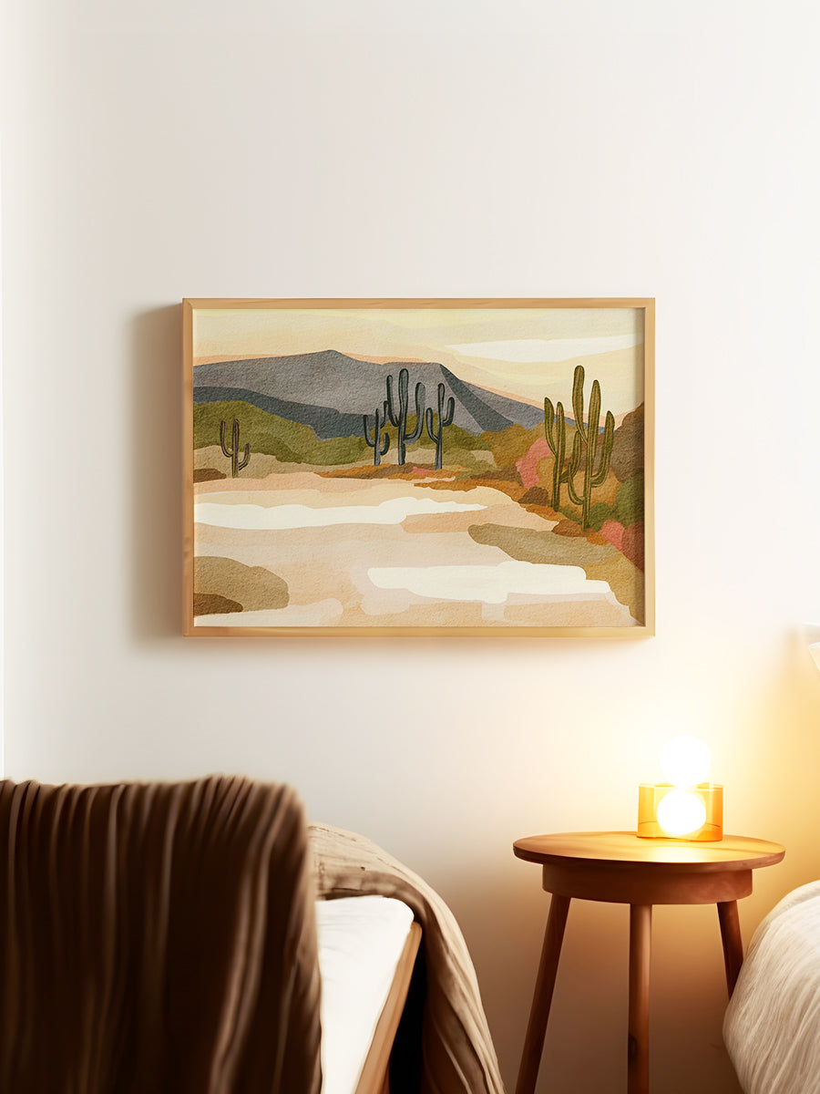 Rocky hill and Cactus