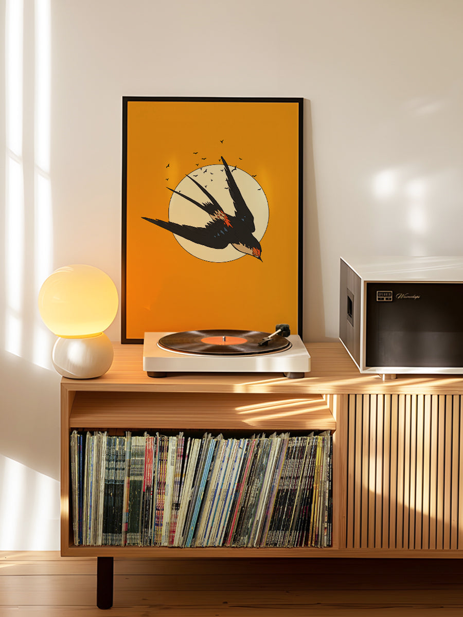 Stylized Swallow in Flight