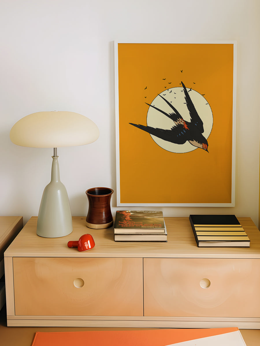 Stylized Swallow in Flight