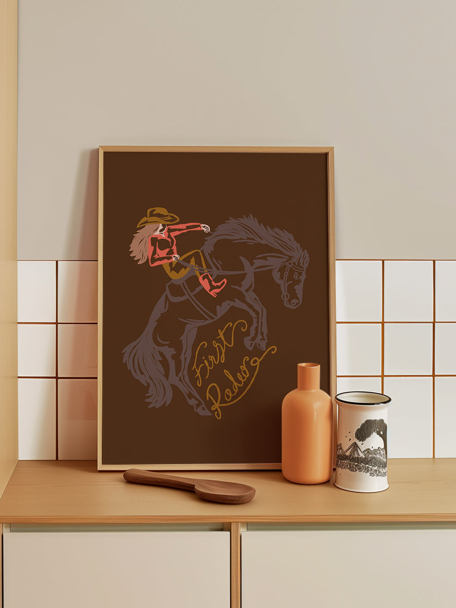 Cowgirl Riding A Rearing Horse 4