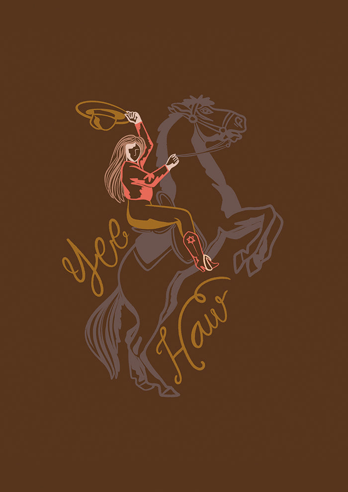 Cowgirl Riding A Rearing Horse