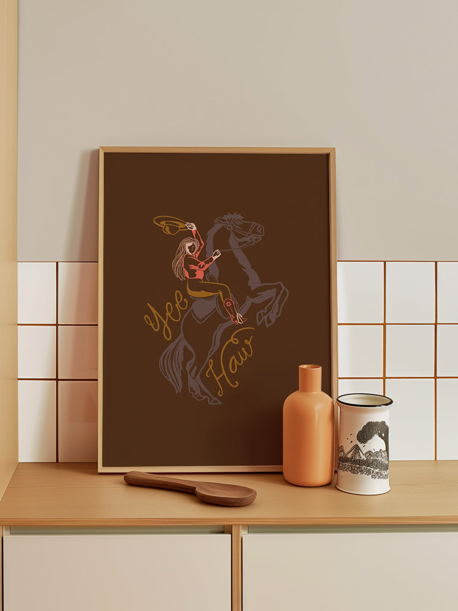Cowgirl Riding A Rearing Horse