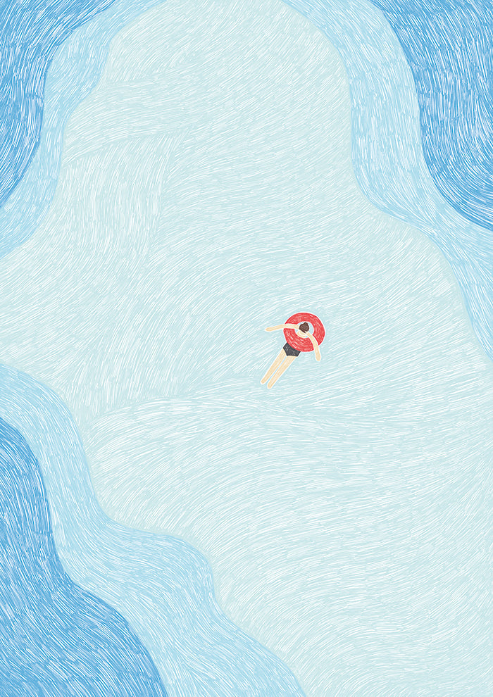 Floating in the Summer Ocean