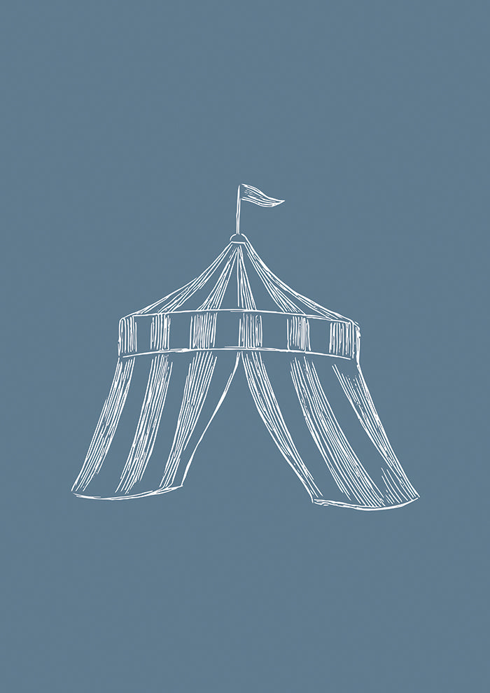 Circus Tent Vintage Blue