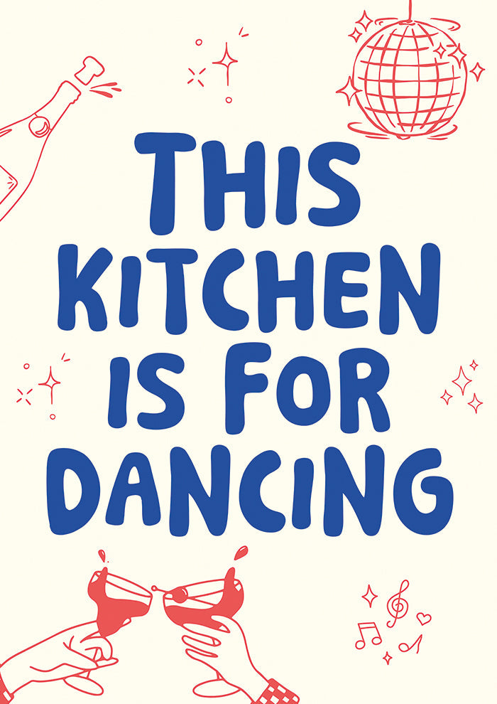 This kitchen is for dancing blue
