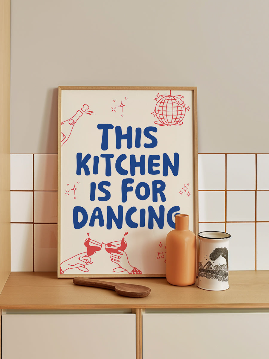 This kitchen is for dancing blue