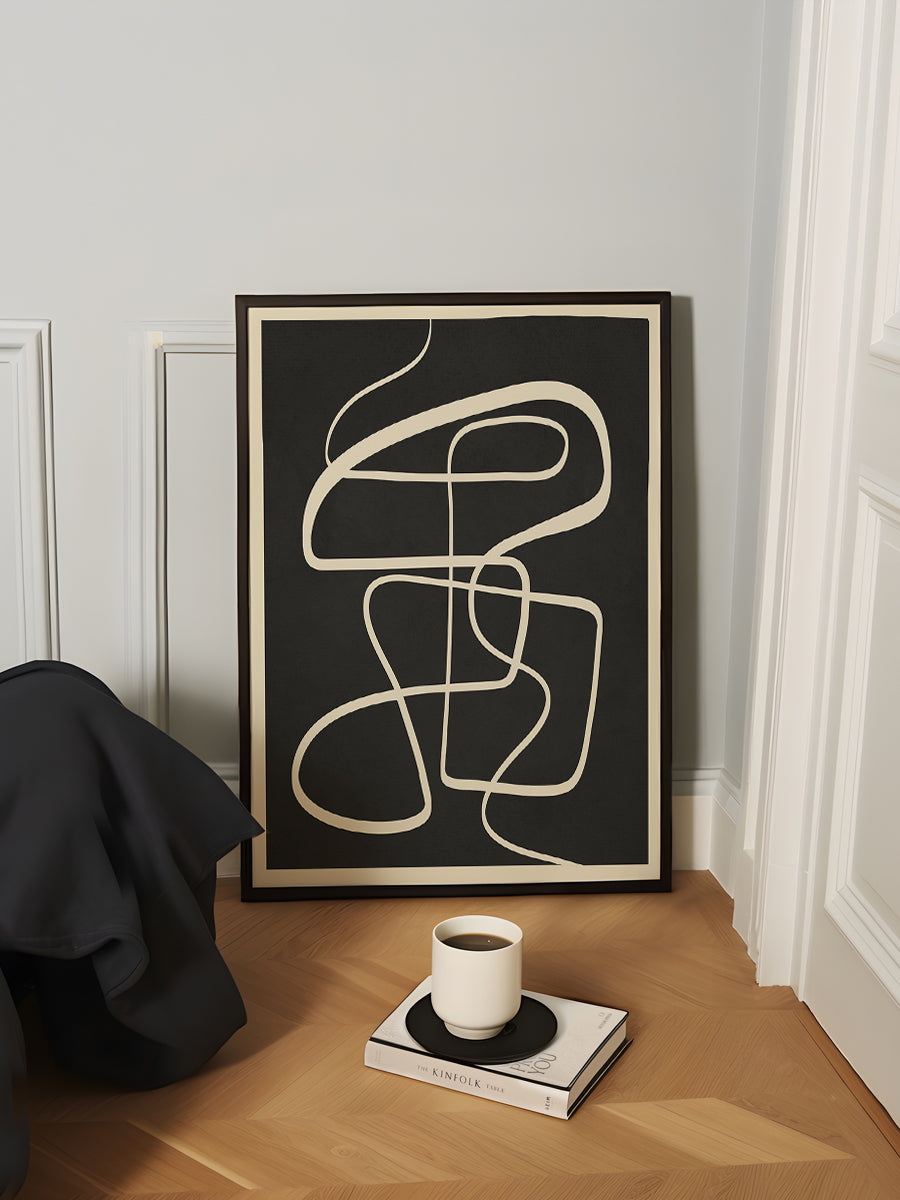 Modern Abstract Lines Noir