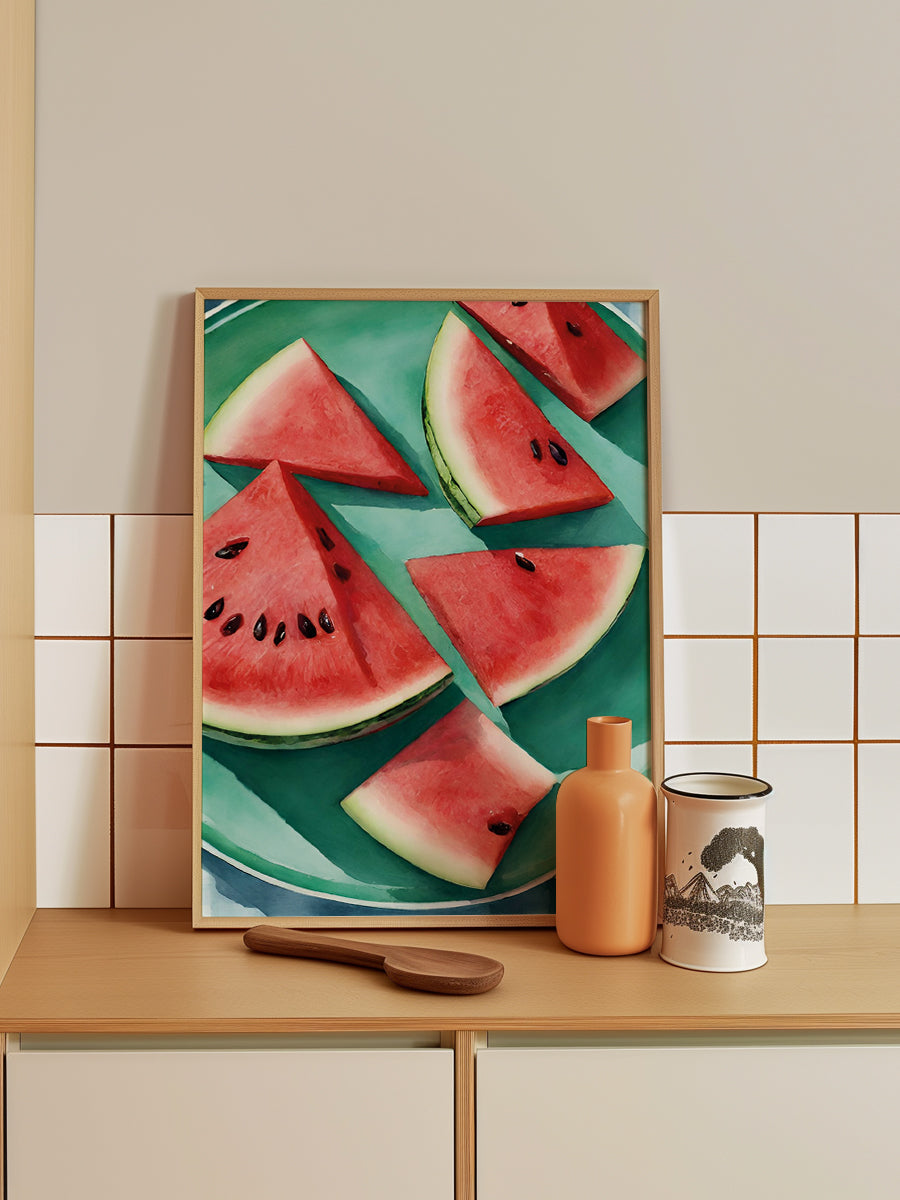 Melon slices on a plate