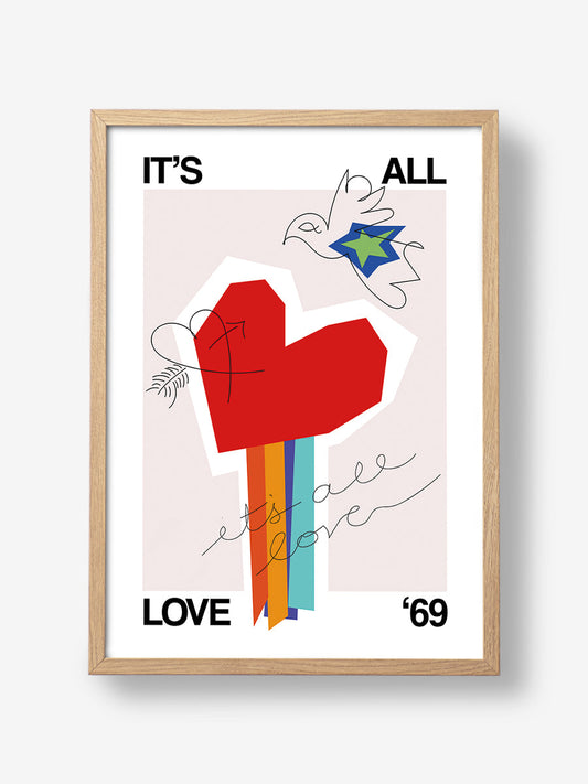 Its All Love 69 Heart Greige