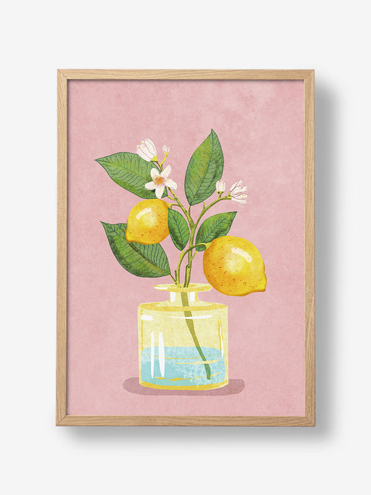 Lemon Bunch In Vase