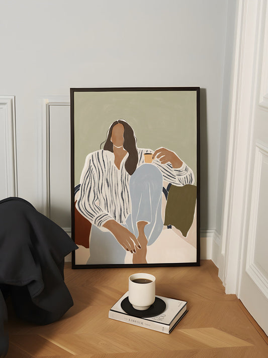Woman Enjoying a Cup of Espresso