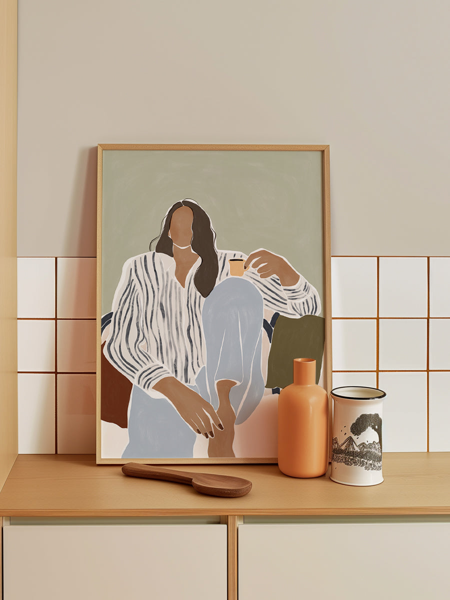 Woman Enjoying a Cup of Espresso