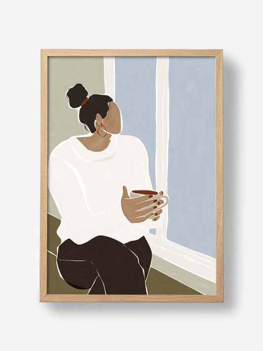 Woman Enjoying a Cup of Tea