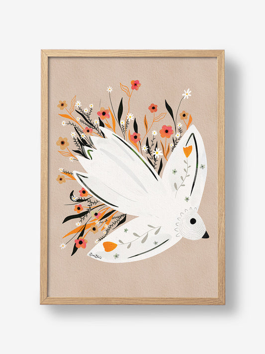 Seagull in Flowers