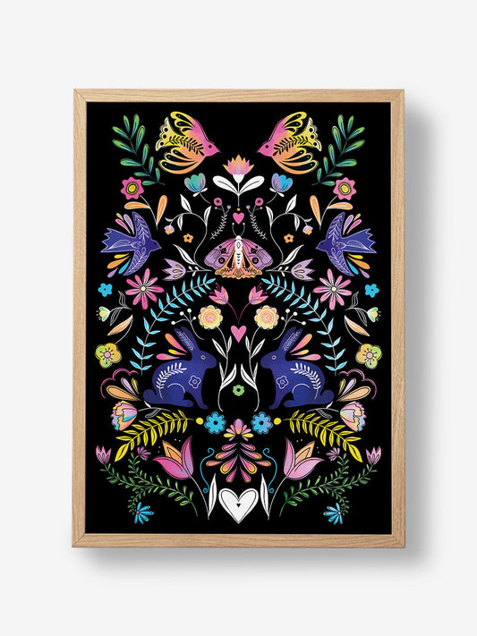 Colorful Folk Art Illustration