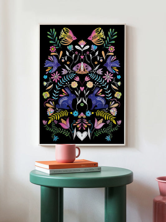 Colorful Folk Art Illustration