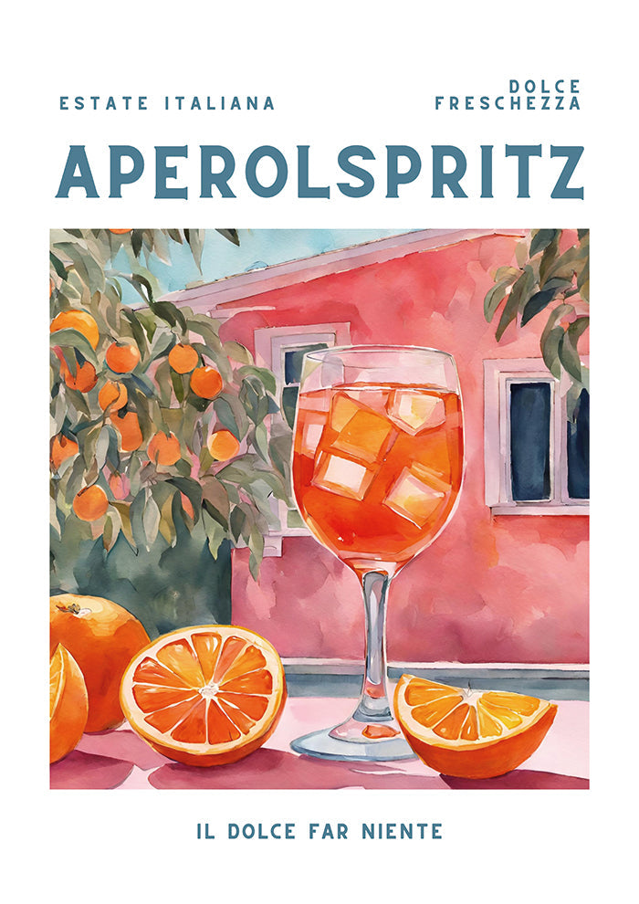 Aperol Spritz Aquarell Fresh