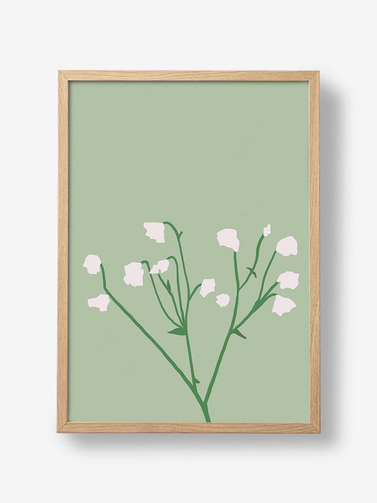 White Flowers On Green Stems