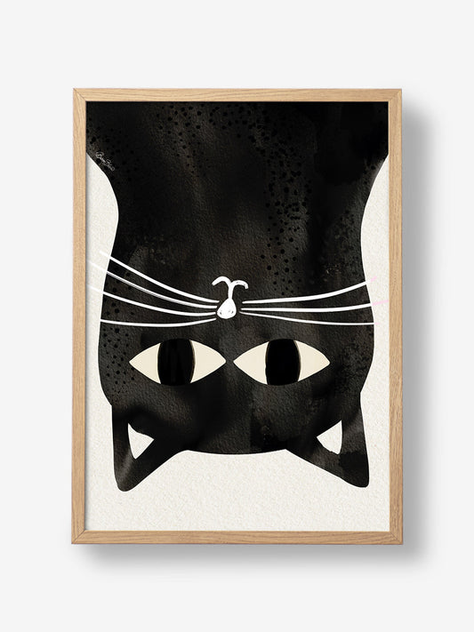 Black Cat Upside Down