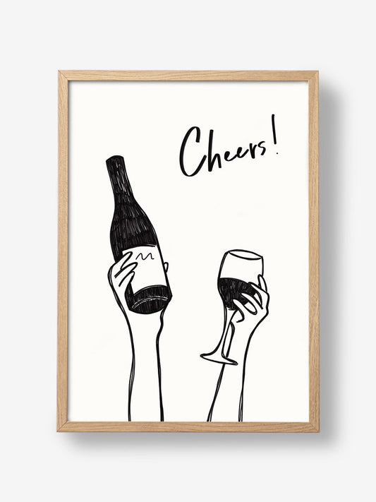 Cheers wine illustration