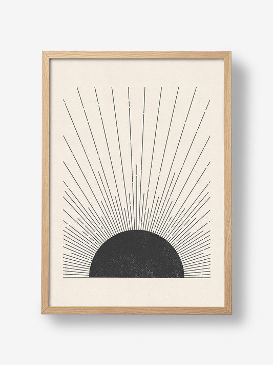 Woodblock The sun Illustration