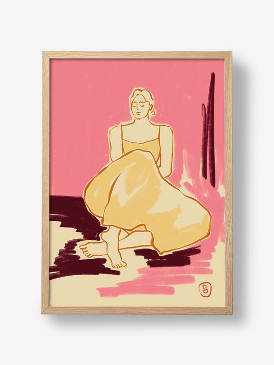 Seated Figure In A Flowing Dress