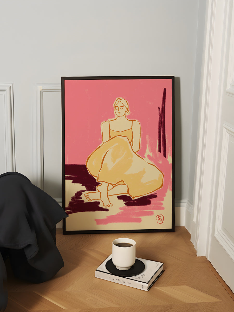 Seated Figure In A Flowing Dress