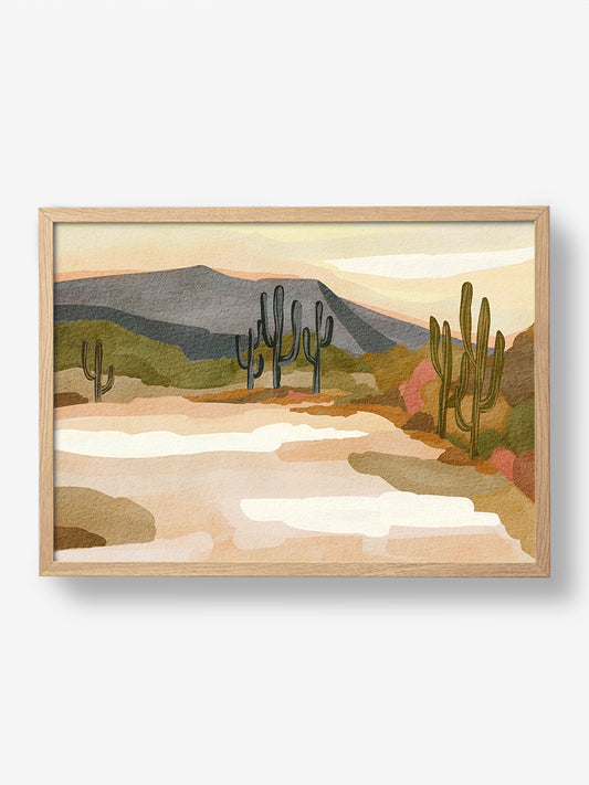 Rocky hill and Cactus