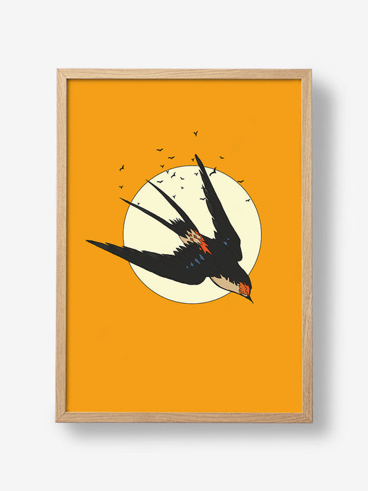 Stylized Swallow in Flight