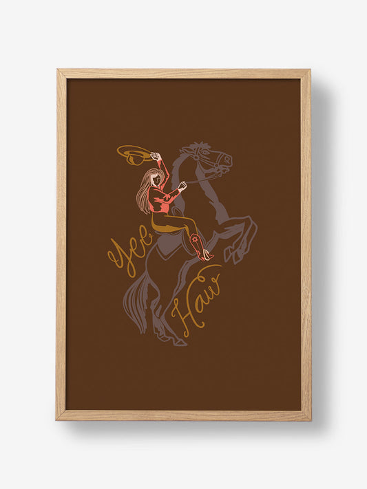 Cowgirl Riding A Rearing Horse