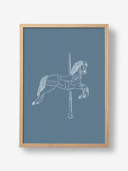 Circus Horse Vintage Blue