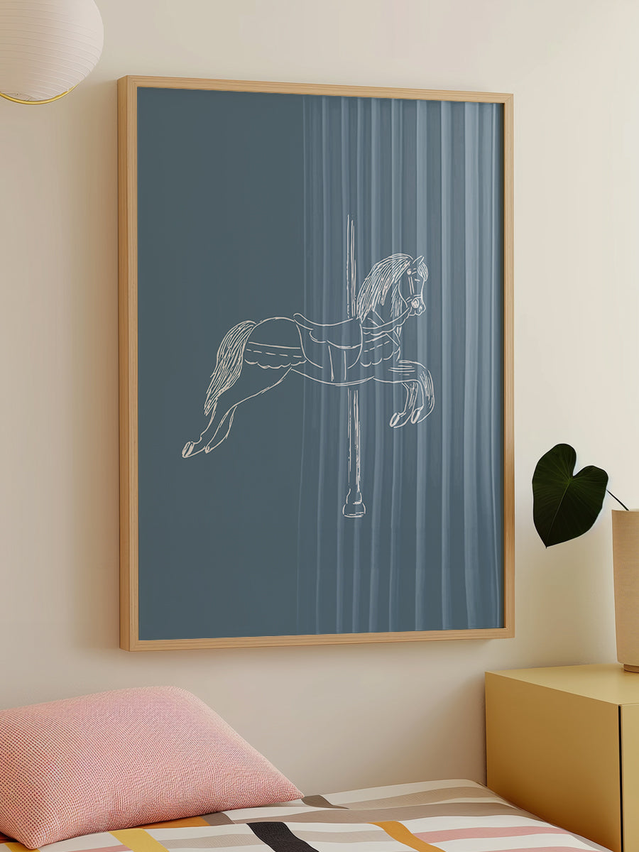 Circus Horse Vintage Blue