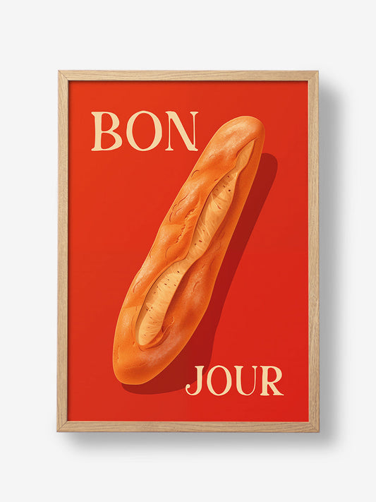 Baguette On A Red Background